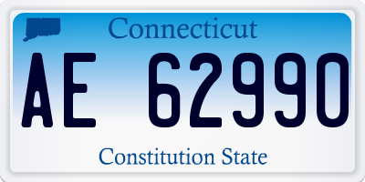 CT license plate AE62990