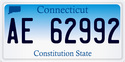 CT license plate AE62992