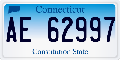 CT license plate AE62997