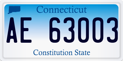 CT license plate AE63003