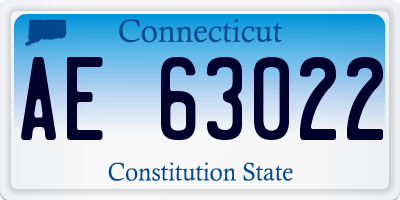 CT license plate AE63022