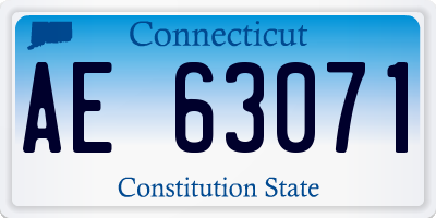 CT license plate AE63071