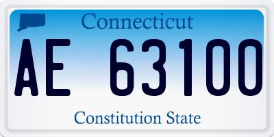 CT license plate AE63100