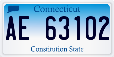 CT license plate AE63102