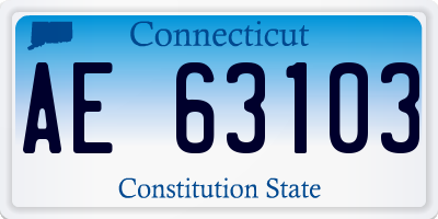 CT license plate AE63103