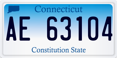 CT license plate AE63104