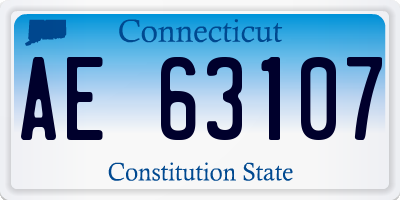 CT license plate AE63107