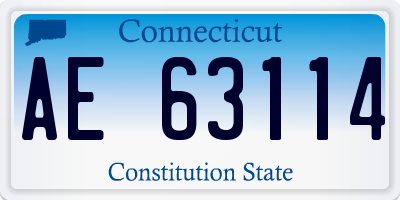 CT license plate AE63114