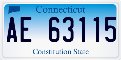 CT license plate AE63115