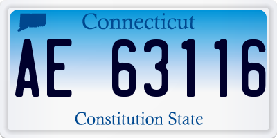 CT license plate AE63116