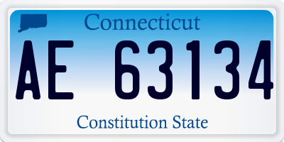 CT license plate AE63134