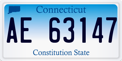 CT license plate AE63147