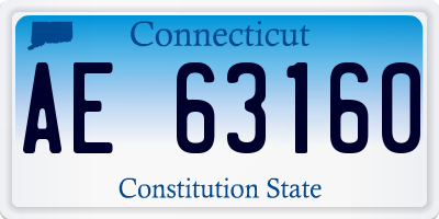 CT license plate AE63160