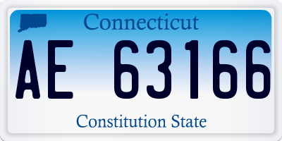 CT license plate AE63166