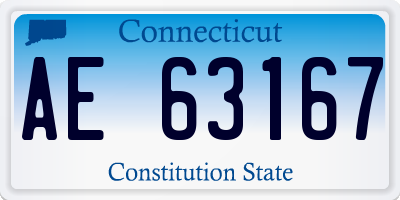 CT license plate AE63167