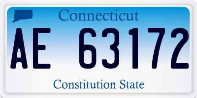 CT license plate AE63172