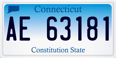 CT license plate AE63181