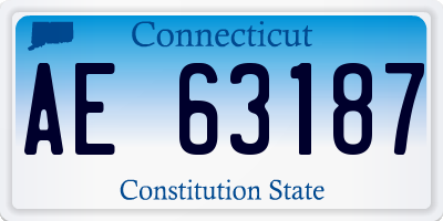 CT license plate AE63187