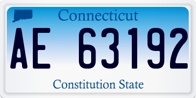 CT license plate AE63192