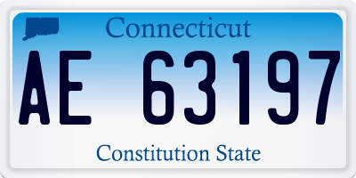 CT license plate AE63197