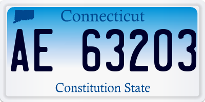 CT license plate AE63203
