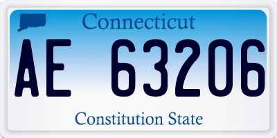 CT license plate AE63206