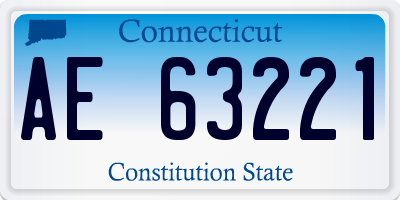 CT license plate AE63221
