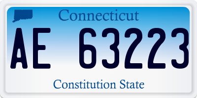 CT license plate AE63223