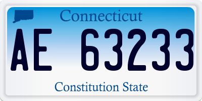 CT license plate AE63233