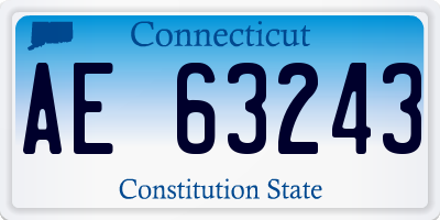 CT license plate AE63243