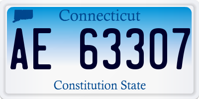 CT license plate AE63307