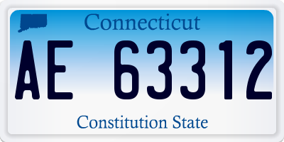 CT license plate AE63312