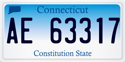 CT license plate AE63317