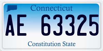 CT license plate AE63325