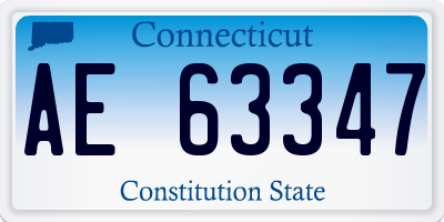 CT license plate AE63347