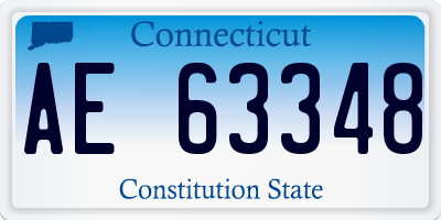 CT license plate AE63348