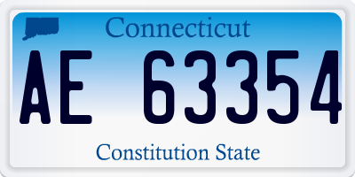 CT license plate AE63354