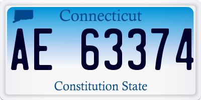 CT license plate AE63374