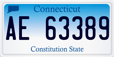 CT license plate AE63389