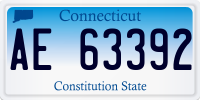 CT license plate AE63392