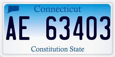 CT license plate AE63403