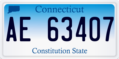 CT license plate AE63407