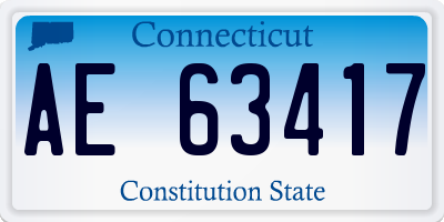 CT license plate AE63417