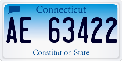 CT license plate AE63422