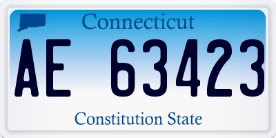 CT license plate AE63423