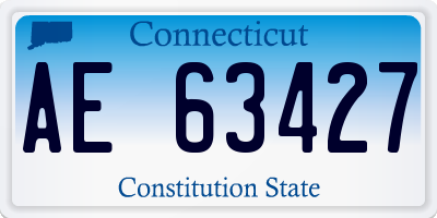 CT license plate AE63427