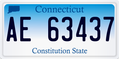 CT license plate AE63437