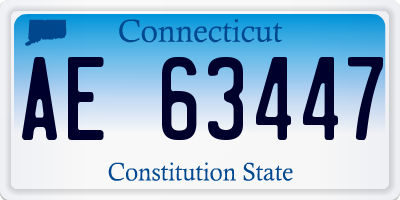 CT license plate AE63447