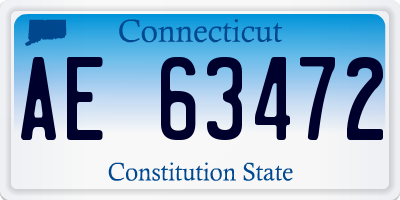 CT license plate AE63472