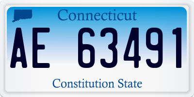 CT license plate AE63491